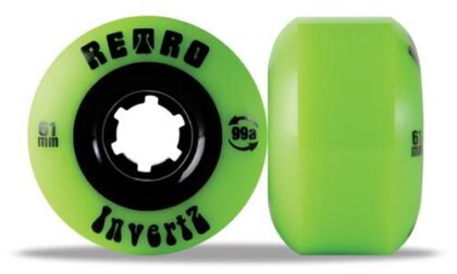 ABEC 11 WHEELS RETRO INVERTZ 61MM 99A GREEN 4 PACK