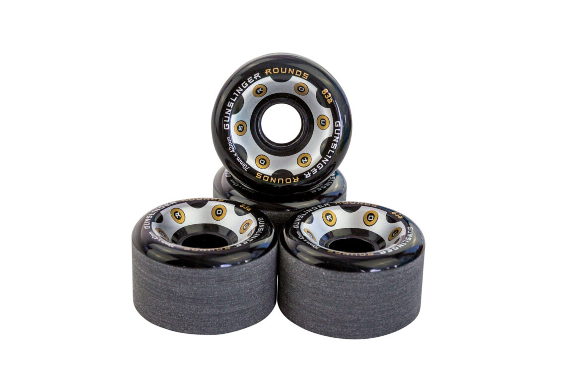 GUNSLINGER ROUNDS BLACK 83A Longboard Wheels Kats Rack
