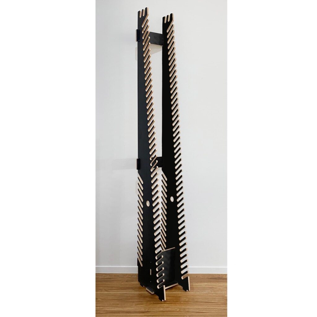 2.4m (60 slots) Freestanding Skateboard Rack – Black Honeycomb Hex ...