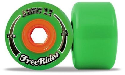 ABEC 11 WHEELS CLASSIC FREERIDES 72MM 78A GREEN 4 PACK