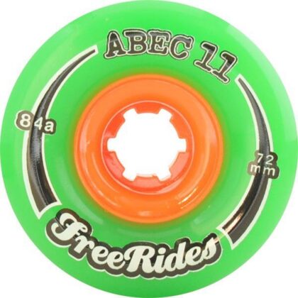 ABEC 11 WHEELS CLASSIC FREERIDES 72MM 84A GREEN 4 PACK