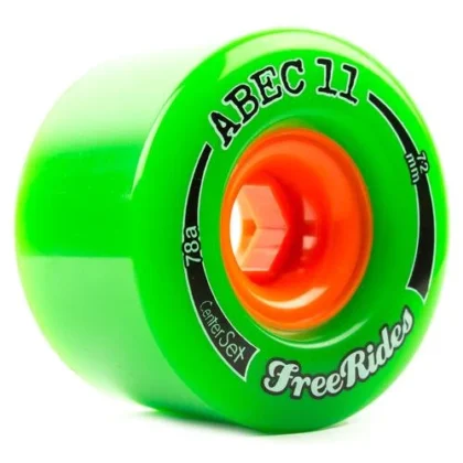 ABEC 11 WHEELS CLASSIC FREERIDES 72MM CENTER SET 78A GREEN 4 PACK Centre set