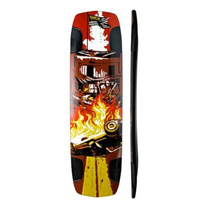OMEN BOARD 36" RIOT LONGBOARD DECK - FLAMING CAR