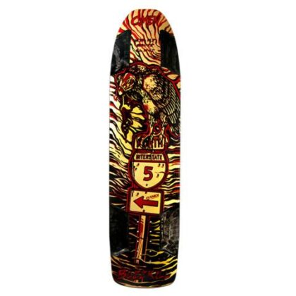 OMEN 36.5" BUZZKILL LONGBOARD DECK: RED GOLD, VULTURE