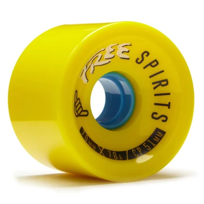 OMEN FREE SPIRITS 70MM 78A YELLOW 4 PACK LONGBOARD WHEELS