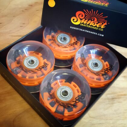 Sunset Skateboard Co. Flare LED Longboard Wheels 65mm + bearings
