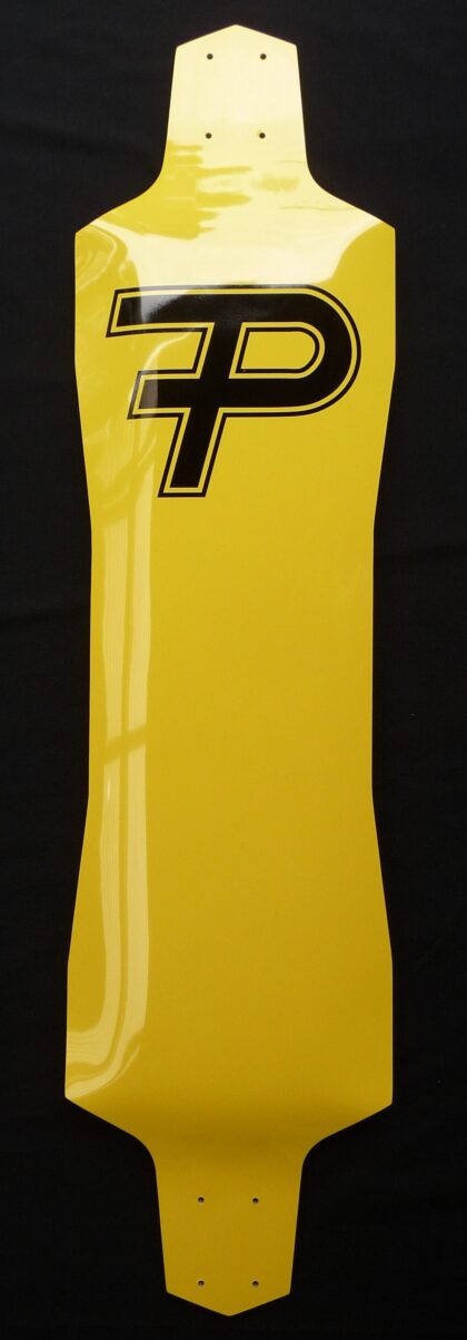 FP Skateboards Fat Pigeon Longboard Deck - The Phat Drop - yellow
